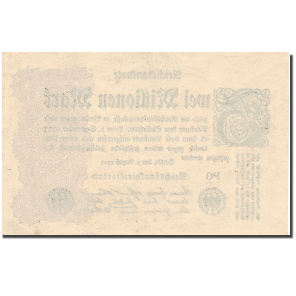 Biljet, Duitsland, 2 Millionen Mark, 1923, 1923-08-09, KM:104a, TTB+