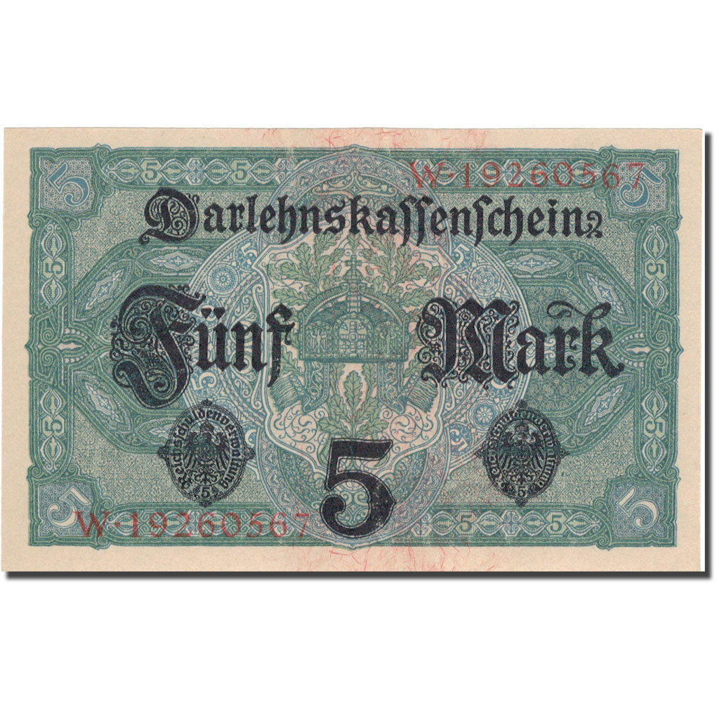 Banknote, Germany, 5 Mark, 1917, 1917-08-01, KM:56a, UNC(64)