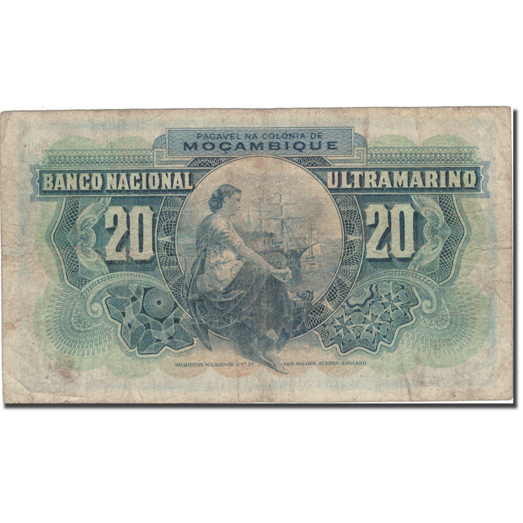 Banknote, Mozambique, 20 Escudos, 1937, 1937-04-06, KM:74, VF(30-35)