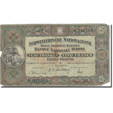 Banknote, Switzerland, 5 Franken, 1947, 1947-10-16, KM:11b, VF(20-25)