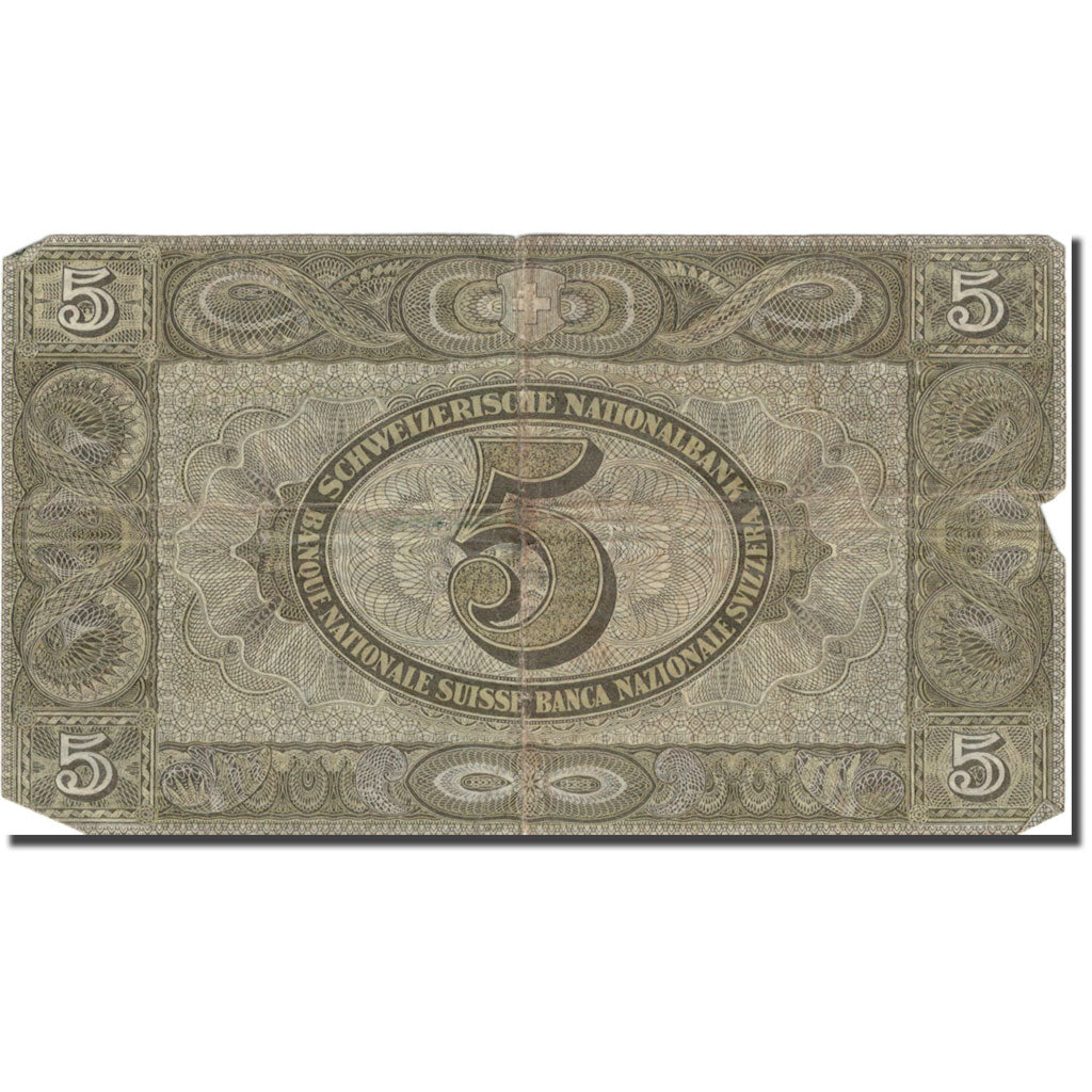 Banknote, Switzerland, 5 Franken, 1947, 1947-10-16, KM:11b, VF(20-25)