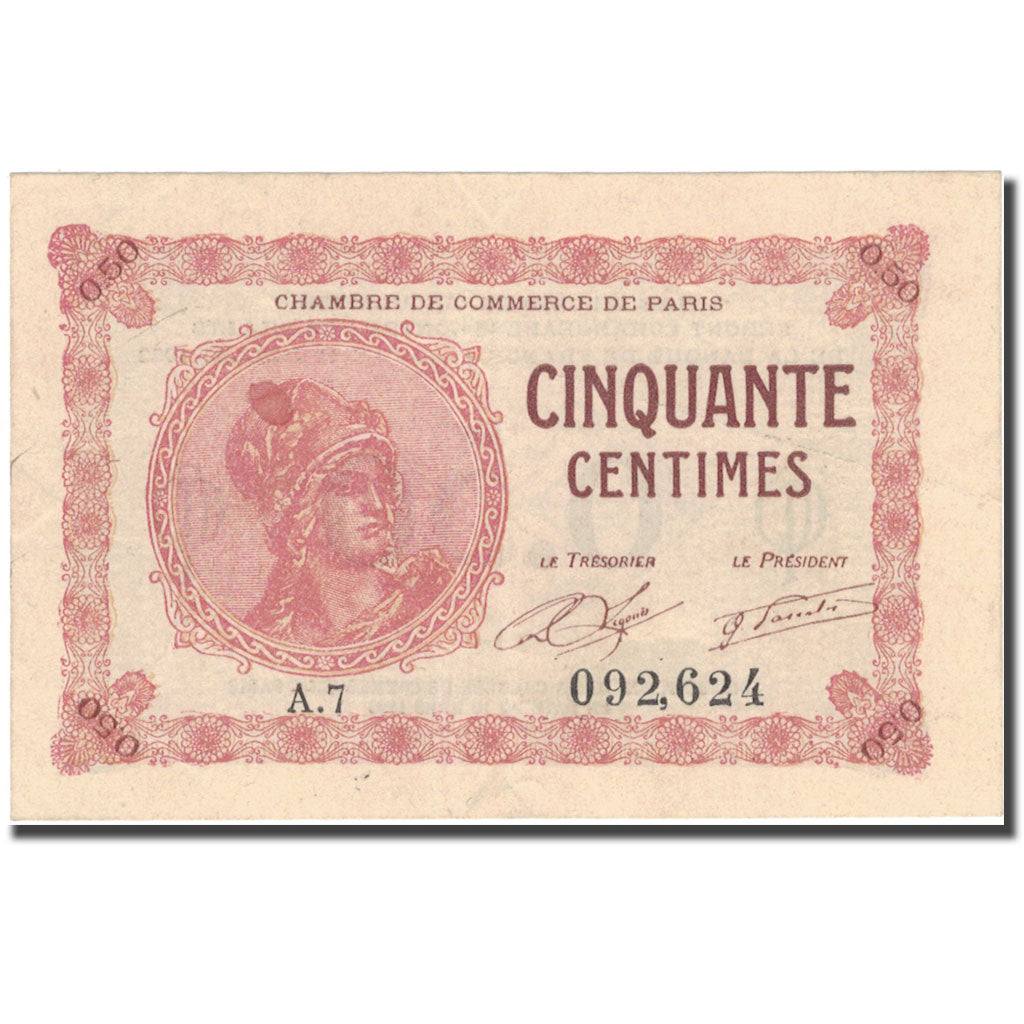 France, Paris, 50 Centimes, 1922, UNC(63)