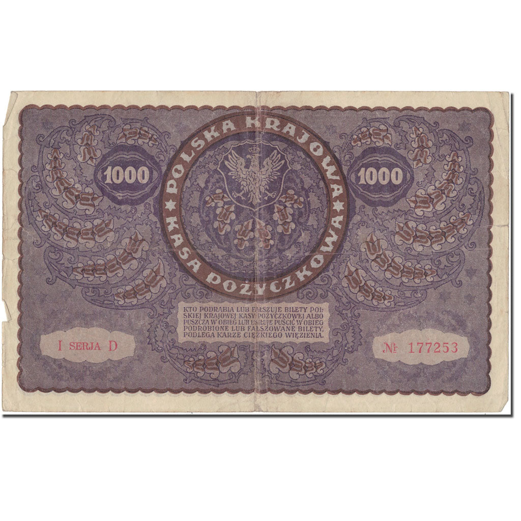 Geldschein, Polen, 1000 Marek, 1919, 1919, KM:29, S