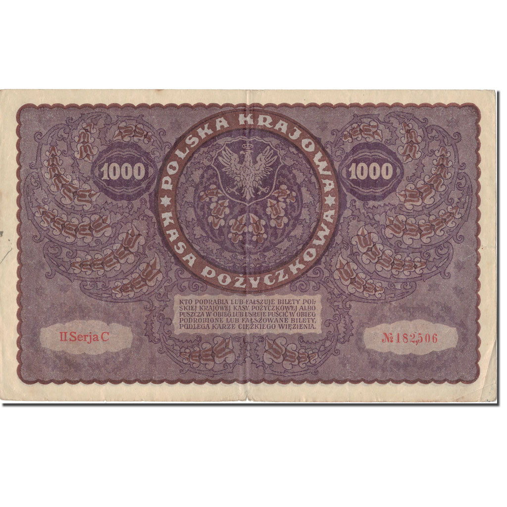Banknote, Poland, 1000 Marek, 1919, 1919, KM:29, VF(30-35)