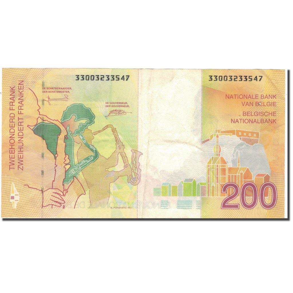 Banknote, Belgium, 200 Francs, 1995, Undated (1995), KM:148, VF(30-35)