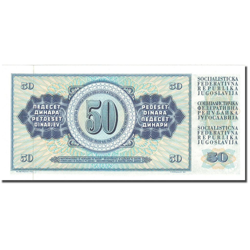Banconote, Iugoslavia, 50 Dinara, 1968-1981, KM:83c, FDS