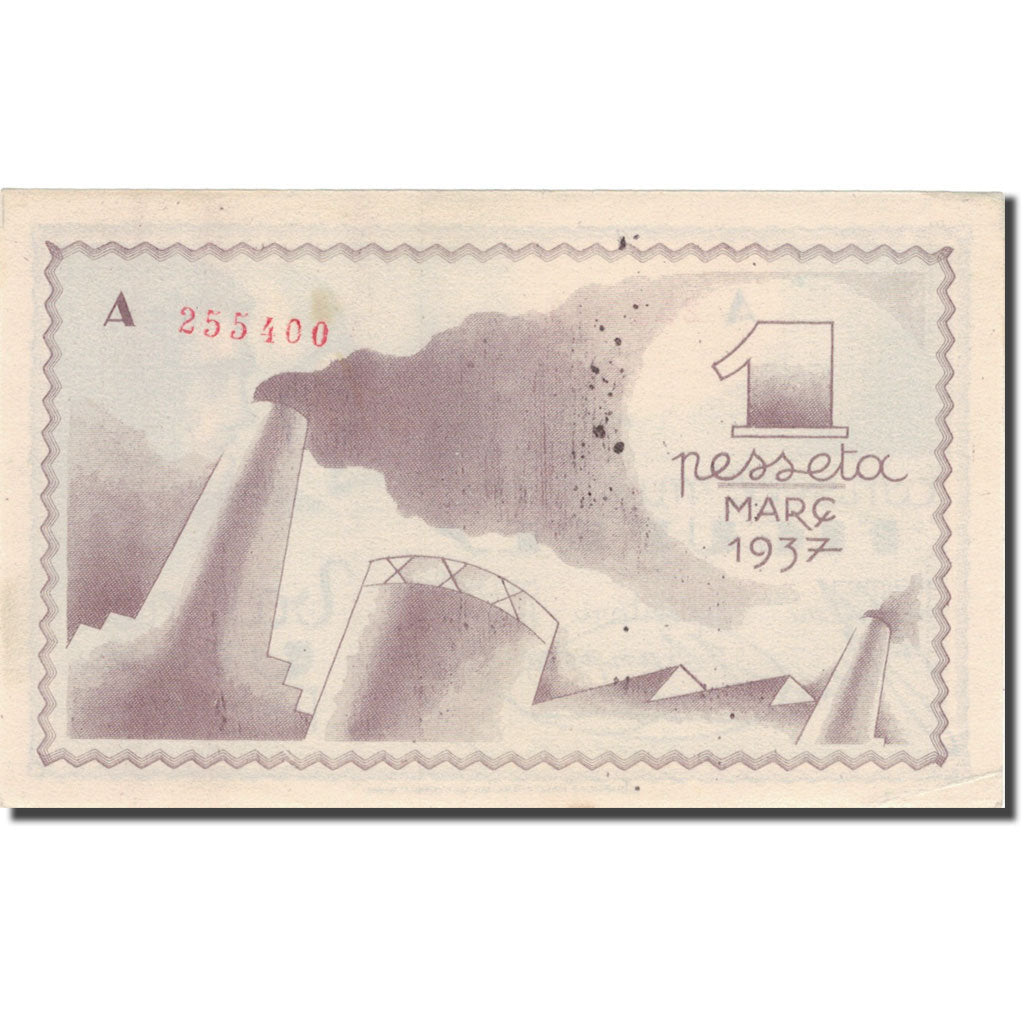 Banknote, Spain, FIGUERES, 50 Centimes, personnage, 1937, 1937, UNC(63)