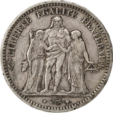 FRANCE, Hercule, 5 Francs, 1848, Paris, KM #756.1, VF(30-35), Silver, Gadoury...