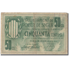 Nota, Espanha, POBLA DE SEGUR, 50 Centimes, métier, 1937, 1937, EF(40-45)