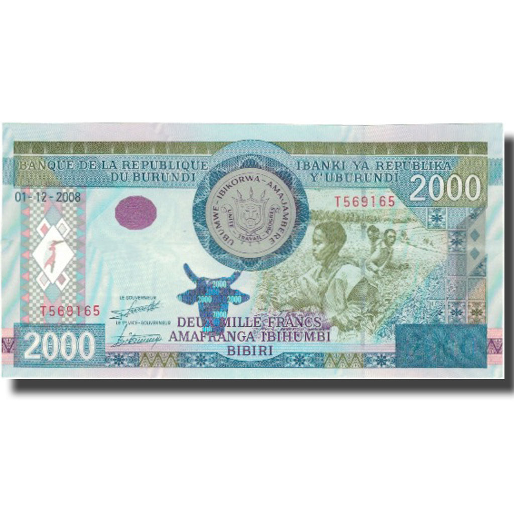 Banknote, Burundi, 2000 Francs, 2008, 2008-12-01, KM:47, UNC(65-70)