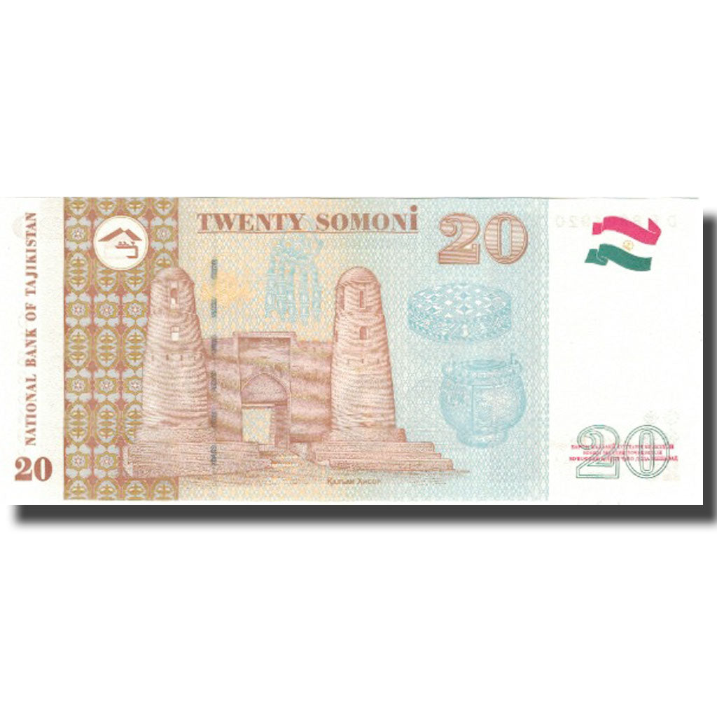 Billet, Tajikistan, 20 Somoni, 1999, 1999, KM:17a, NEUF