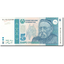 Geldschein, Tajikistan, 5 Somoni, 1999, 1999, KM:15a, UNZ