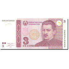 Banknot, Tadżykistan, 3 Somoni, 2010, 2010, KM:20, UNC(65-70)