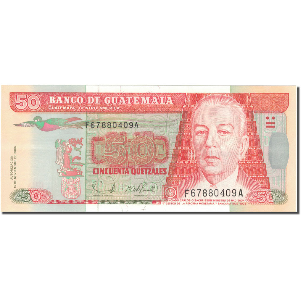 Banknot, Guatemala, 50 Quetzales, 2006, 2006-11-15, KM:113, UNC(65-70)