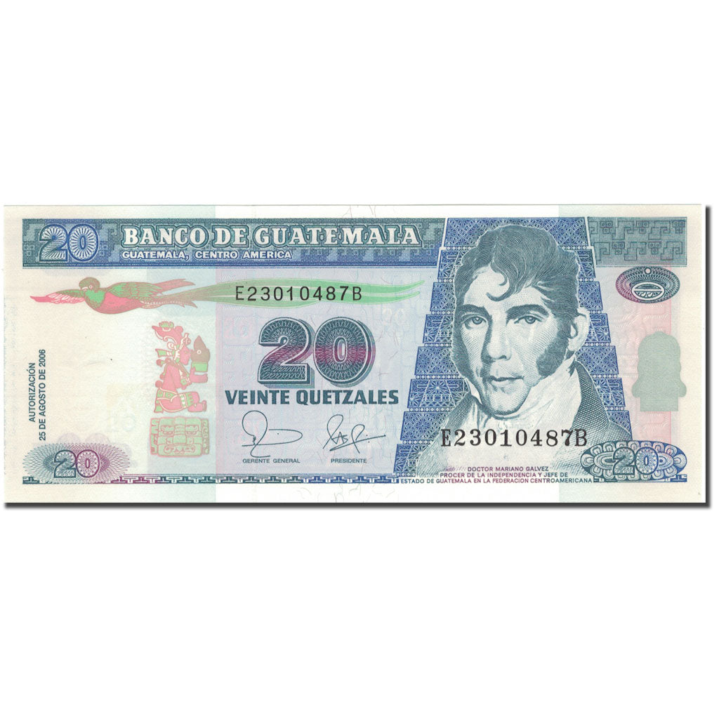 Billete, 20 Quetzales, 2006, Guatemala, 2006-08-25, KM:112b, UNC