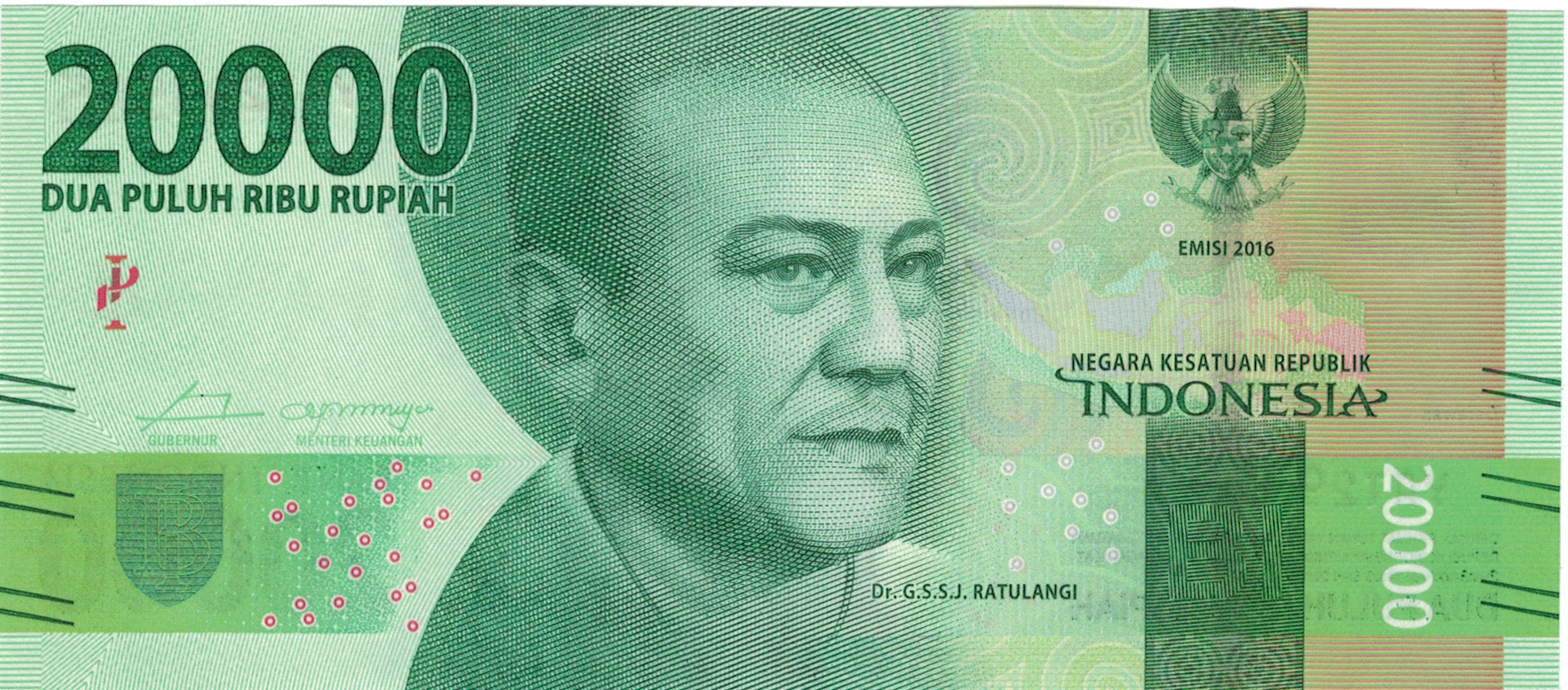 Biljet, Indonesië, 20,000 Rupiah, 2016, 2016, NIEUW