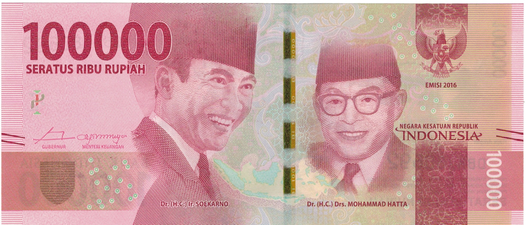Banknot, Indonesia, 100 000 Rupiah, 2016, 2016, UNC(65-70)