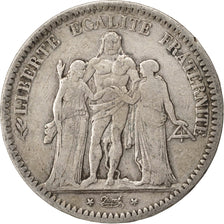 FRANCE, Hercule, 5 Francs, 1849, Strasbourg, KM #756.2, VF(20-25), Silver,...