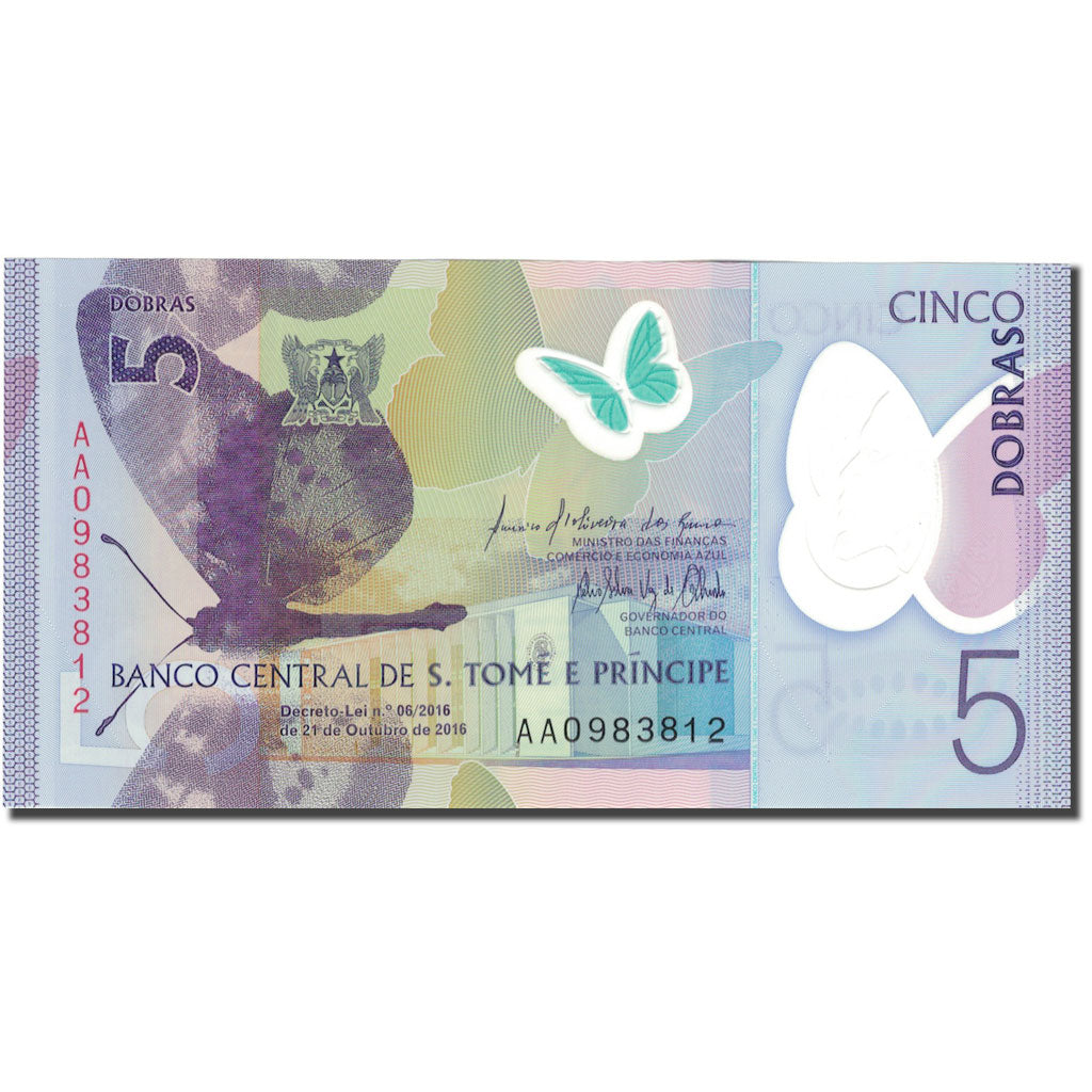 Billete, 5 Dobras, 2016, Santo Tomé y Príncipe, 2016, UNC