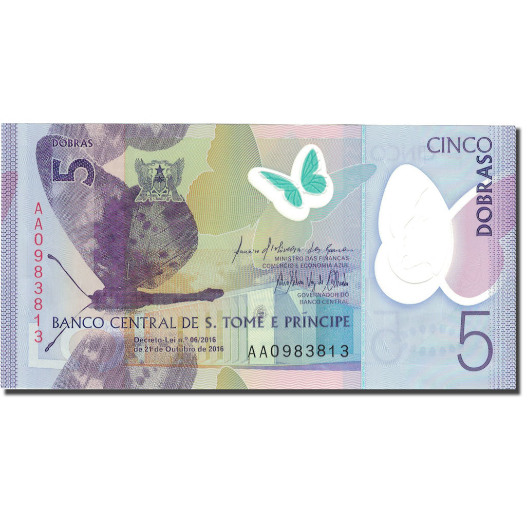 Banknote, Saint Thomas and Prince, 5 Dobras, 2016, 2016, UNC(65-70)