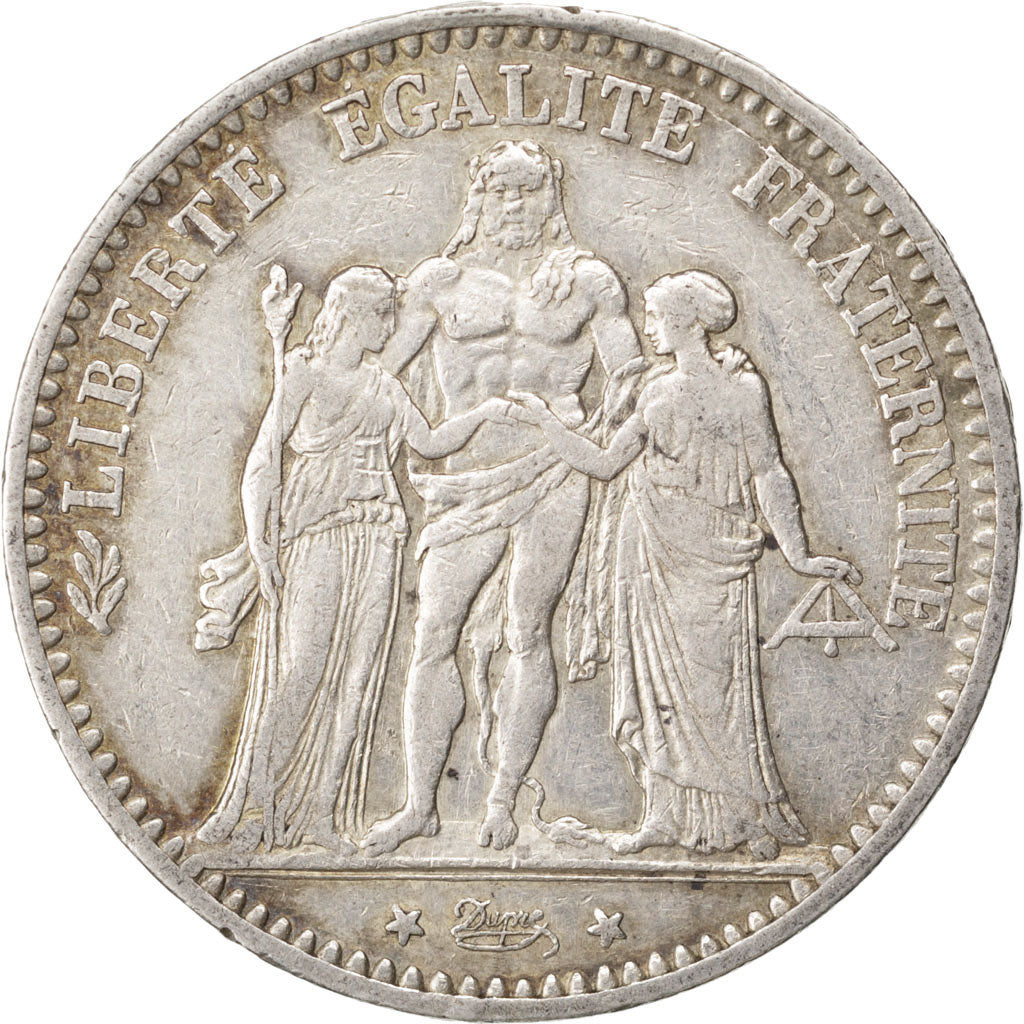 Coin, France, Hercule, 5 Francs, 1874, Bordeaux, EF(40-45), Silver, KM:820.2