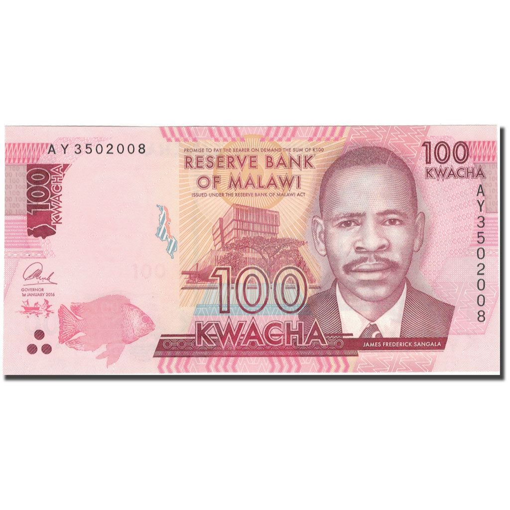Banknot, Malawi, 100 Kwacha, 2016, 2016-01-01, UNC(65-70)