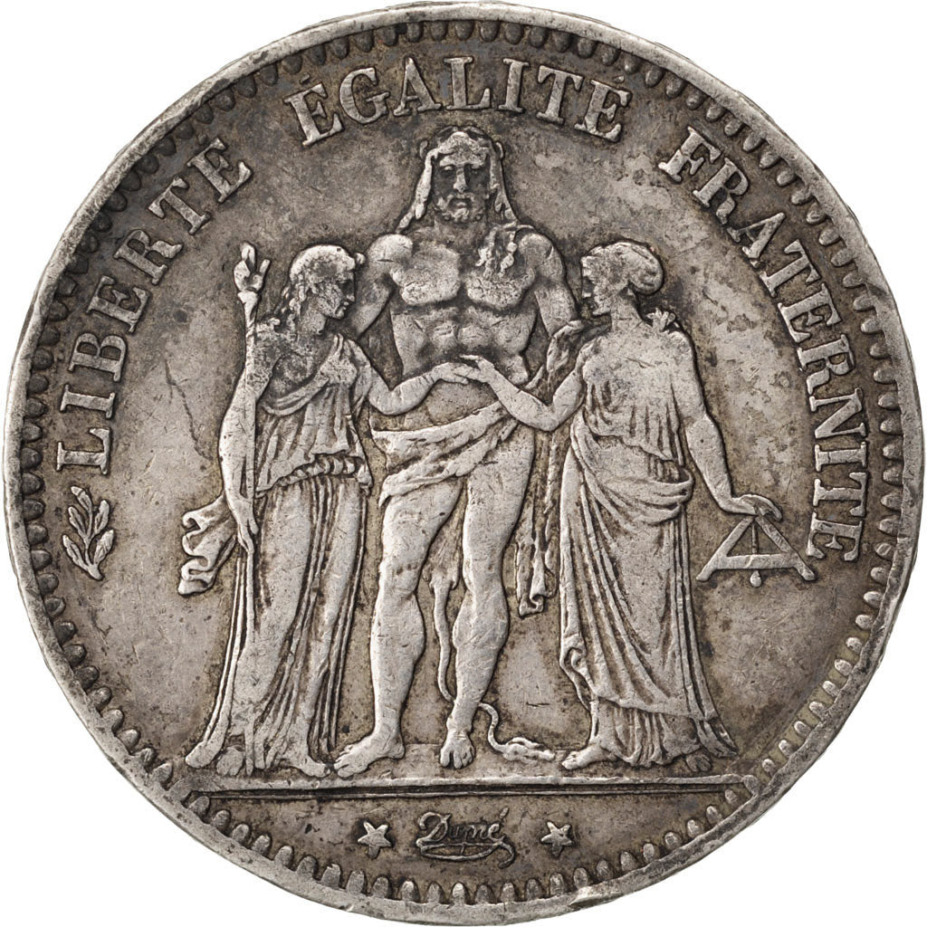 FRANCE, Hercule, 5 Francs, 1875, Bordeaux, KM #820.2, VF(20-25), Silver,...