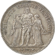 Munten, Frankrijk, Hercule, 5 Francs, 1877, Paris, ZF, Zilver, KM:820.1