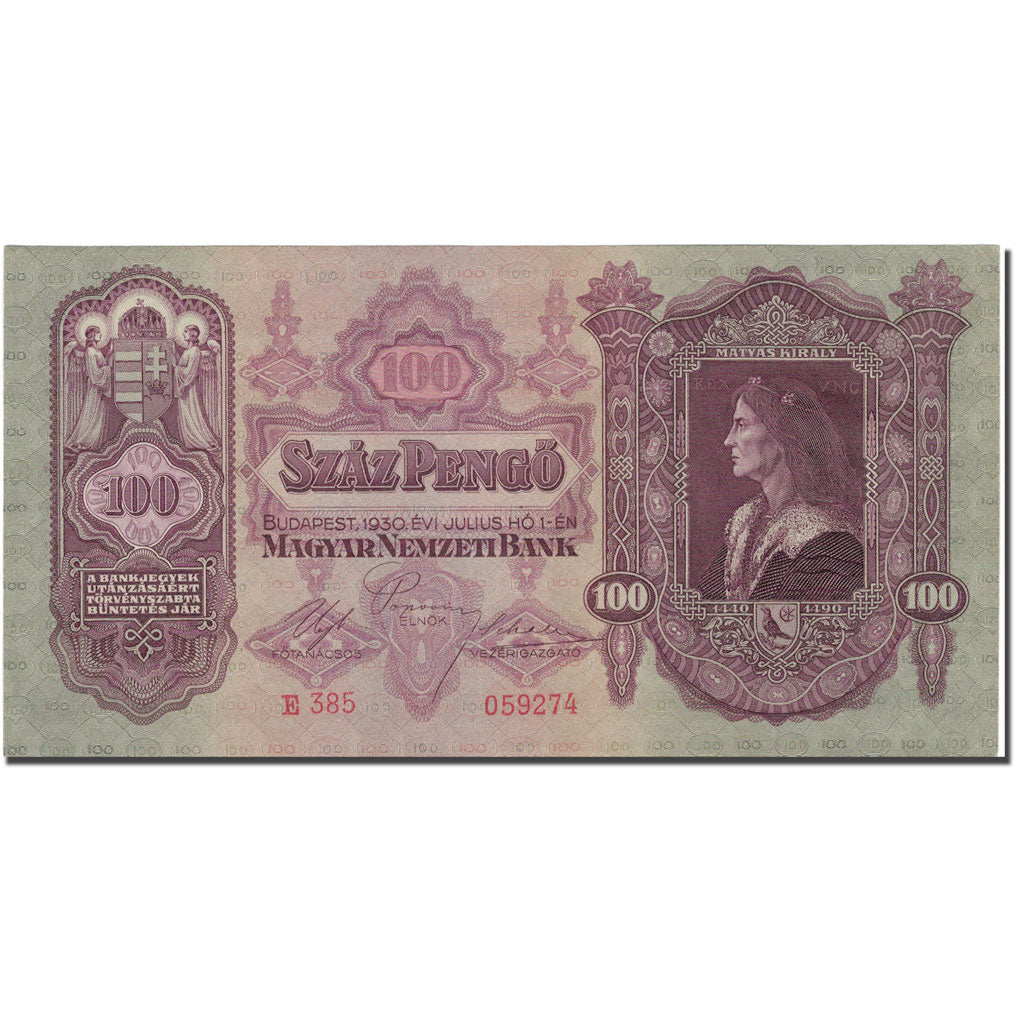 Banknote, Hungary, 100 Pengö, 1930, 1930-07-01, KM:112, AU(50-53)