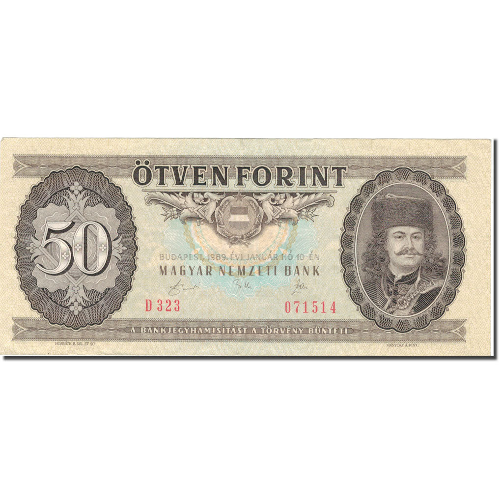 Banconote, Ungheria, 50 Forint, 1989, 1989-01-10, KM:170h, BB