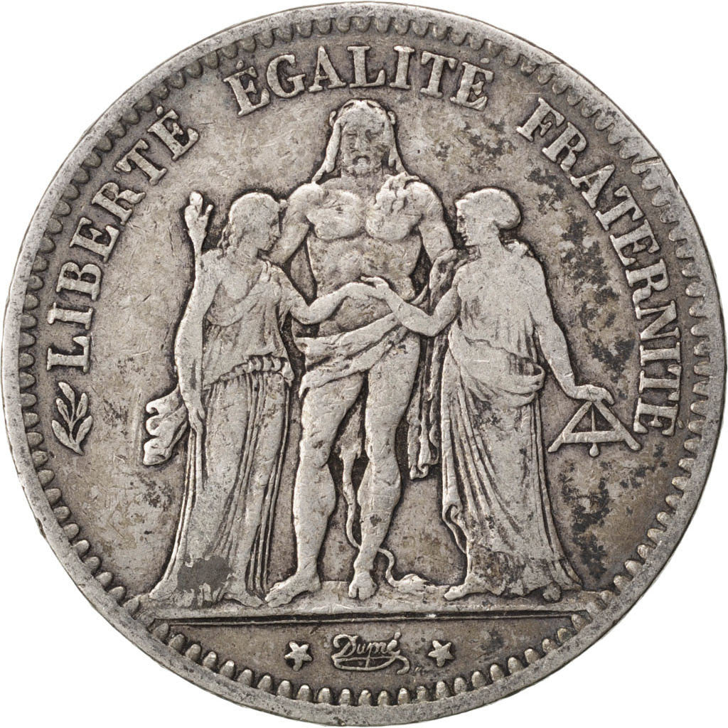 Coin, France, Hercule, 5 Francs, 1878, Bordeaux, VF(20-25), Silver, Gadoury:745a
