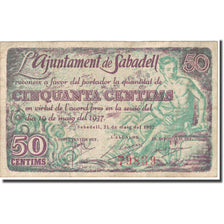 Biljet, Spanje, 50 Centimos, Eglise, 1937, 1937, TTB