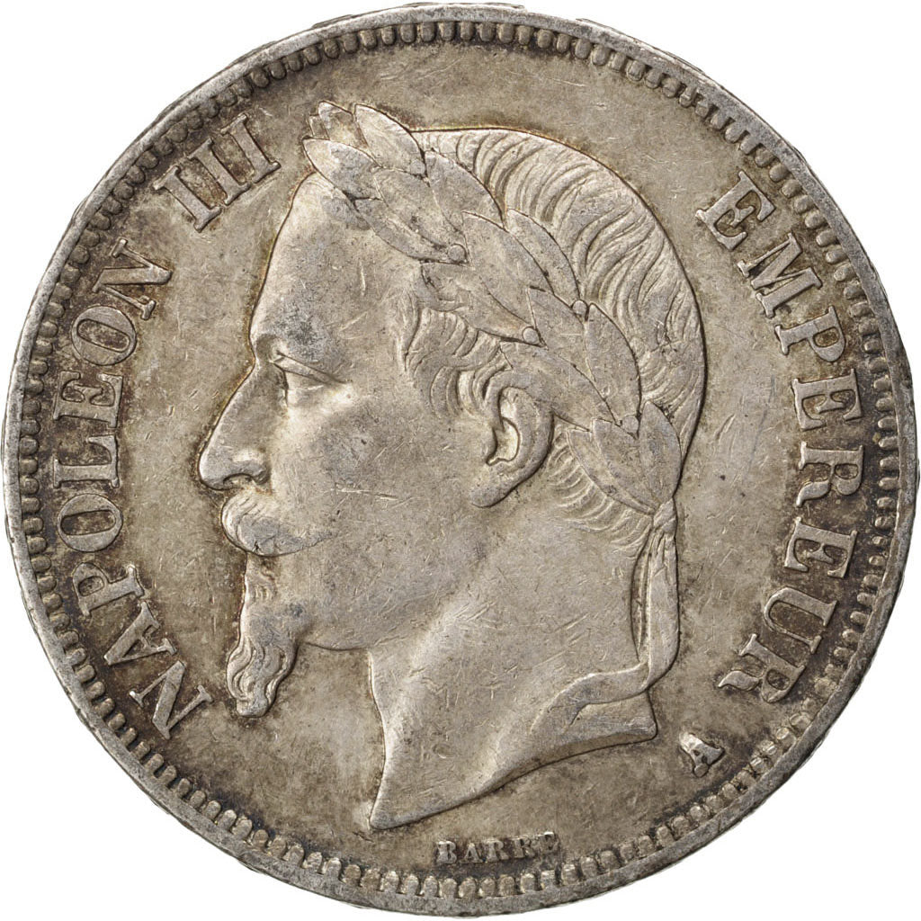 Moneda, Francia, Napoleon III, Napoléon III, 5 Francs, 1867, Paris, MBC+
