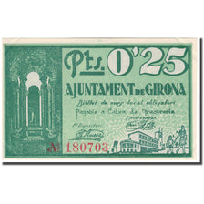 Banknote, Spain, GIRONA, 25 Centimos, Ville, 1937, 1937, UNC(65-70)