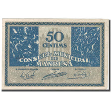 Banknote, Spain, MANRESA,  50 Centimes, valeur faciale, 1937, 1937, EF(40-45)