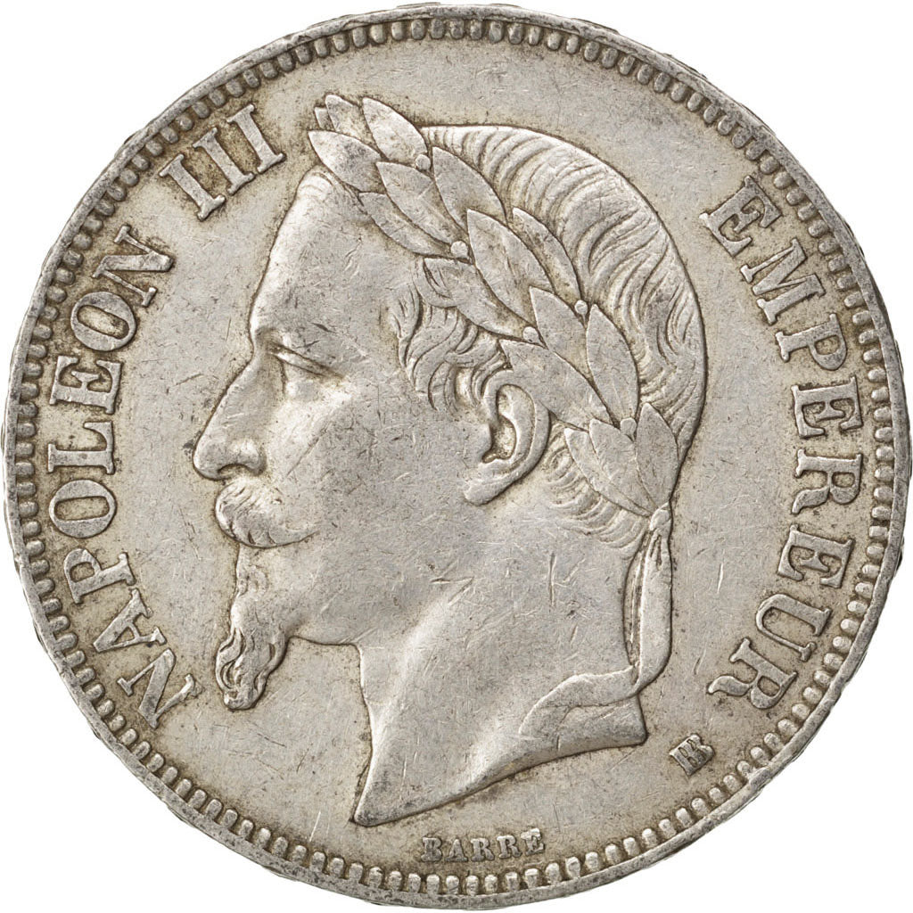 Second Empire, 5 Francs Napoléon III tête laurée