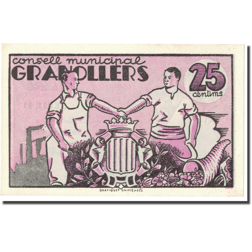 Geldschein, Spanien, 25 Centimes, métier, 1937, 1937, UNZ