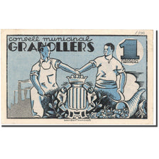 Banknote, Spain, GRANOLLERS, 1 Peseta, métier, 1937, 1937, UNC(63)