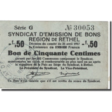 Frankrijk, Rethel, 50 Centimes, 1917, TTB, Pirot:08-173