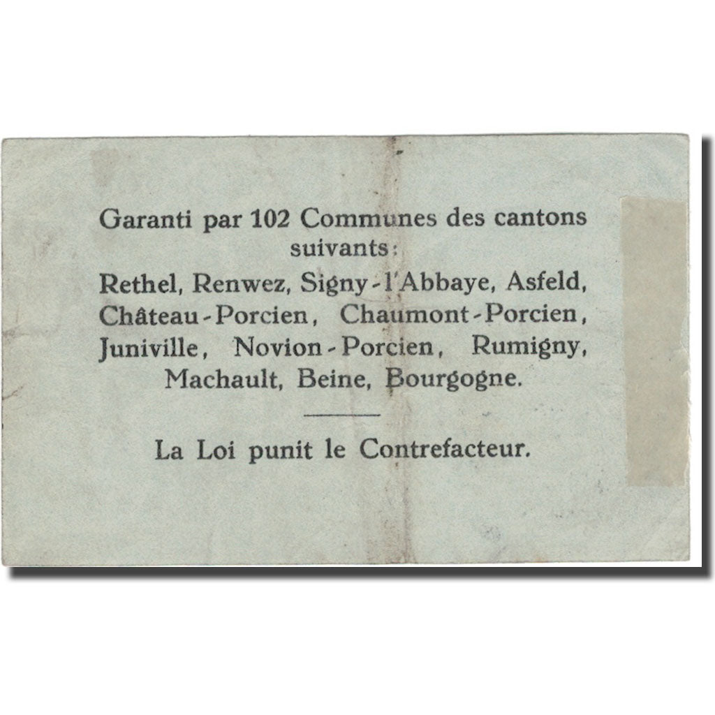 Frankrijk, Rethel, 50 Centimes, 1917, TTB, Pirot:08-173