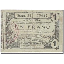 France, Laon, 1 Franc, 1916, VF(20-25), Pirot:02-1203