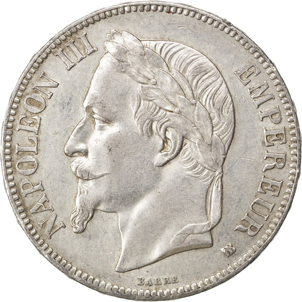 Coin, France, Napoléon III, 5 Francs, 1868, Strasbourg, AU(55-58), Silver