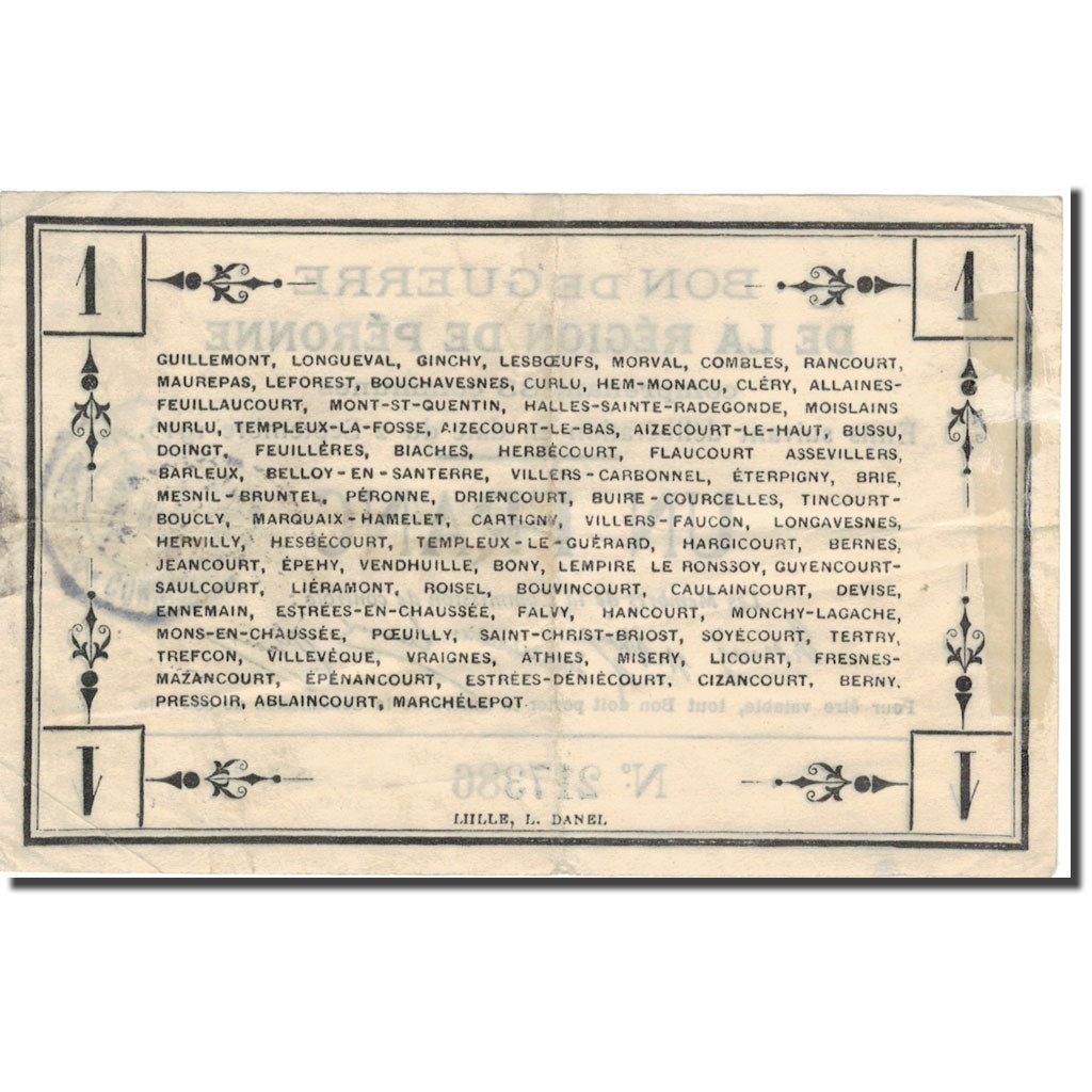 Frankreich, Peronne, 1 Franc, 1915, SS+, Pirot:80-414