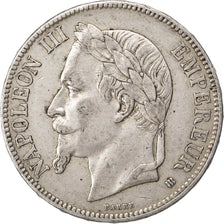 FRANCE, Napoléon III, 5 Francs, 1868, Strasbourg, KM #799.2, EF(40-45), Silver,