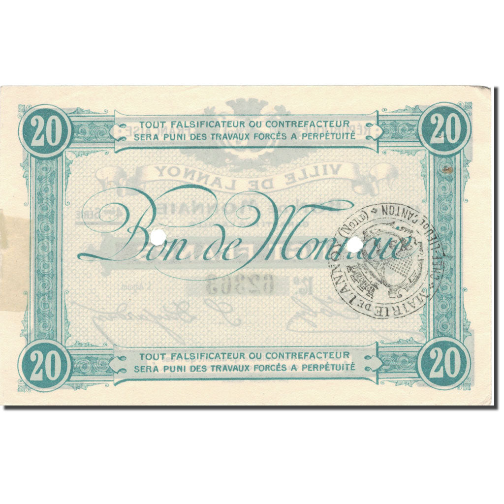 France, Lannoy, 20 Francs, TTB+, Pirot:59-1493