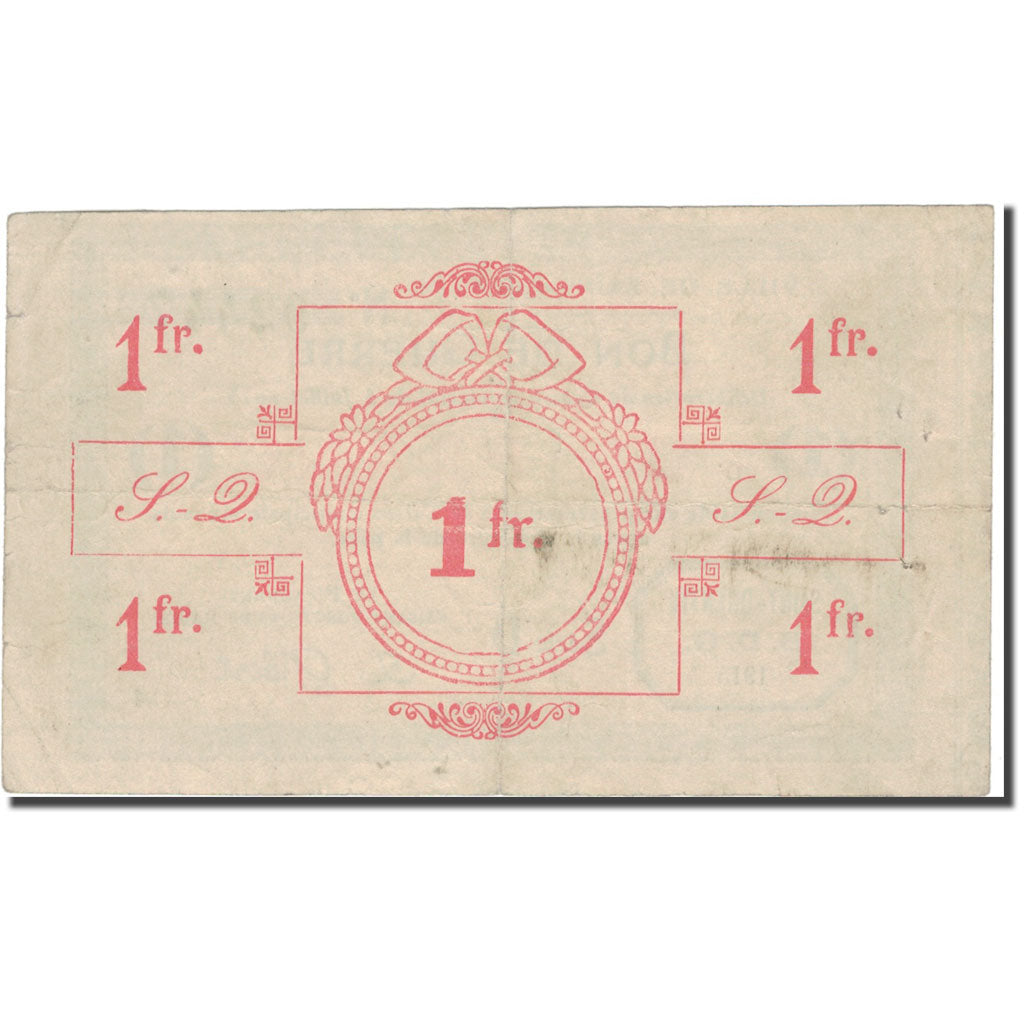 France, Saint-Quentin, 1 Franc, 1915, EF(40-45), Pirot:02-2062