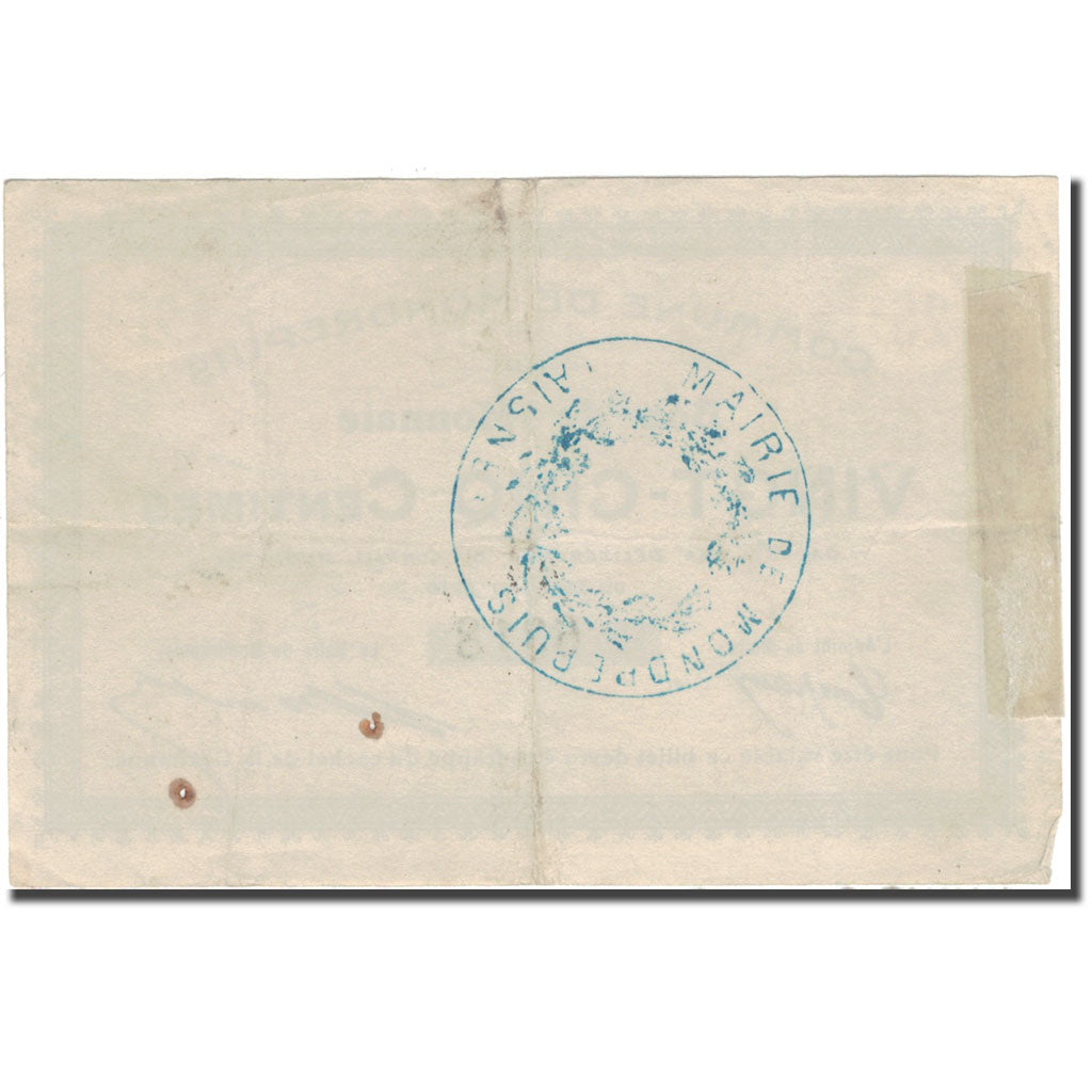 France, MONDREPUIS, 25 Centimes, 1915, AU(50-53), Pirot:02-1528