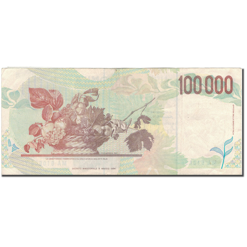 Billet, Italie, 100,000 Lire, 1994, 1994-05-06, KM:117a, TB+