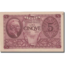 Banknote, Italy, 5 Lire, 1944, 1944-11-23, KM:31a, EF(40-45)