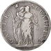 Coin, ITALIAN STATES, PIEDMONT REPUBLIC, 5 Francs, 1801, VF(20-25), Silver, KM:4